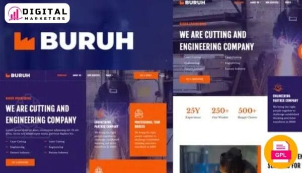 Buruh - Laser Cutting & Engineering Company Elementor Template Kit [GPL]