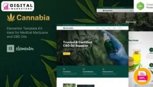 Cannabia - Medical Marijuana & CBD Oil Elementor Template Kit [GPL]