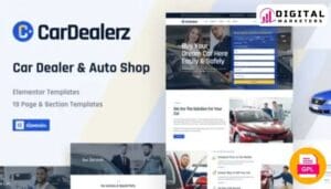 Cardealerz - Auto Dealer & Auto Shop Website Elementor Template Kit [GPL]