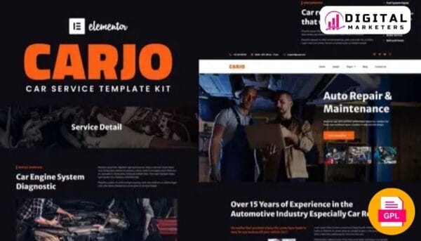 CarJo - Car Services & Repair Elementor Template Kit [GPL]