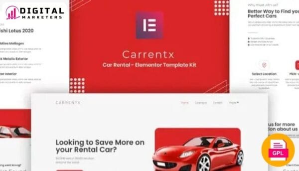 CarRentX - Car Rental Elementor Template Kit [GPL]