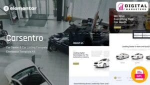Carsentro - Car Dealer & Listing Company Elementor Template Kit [GPL]