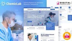 ChemicLab - Science Research Laboratory Elementor Template Kit [GPL]