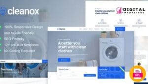 Cleanox - Laundry Service Elementor Template Kit [GPL]