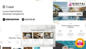 Coast - Luxury Hotel & Resort Elementor Template Kit [GPL]