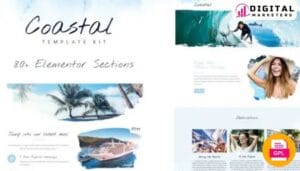 Coastal - Travel & Surf Grunge Elementor Template Kit [GPL]