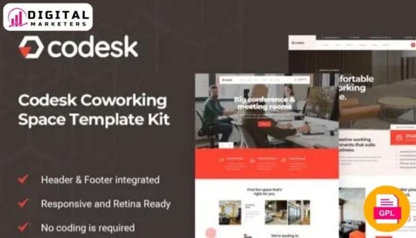 Codesk - Coworking Space Elementor Template Kit [GPL]