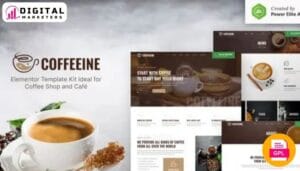 Coffeeine Coffee Shop & Cafe Elementor Template Kit [GPL]