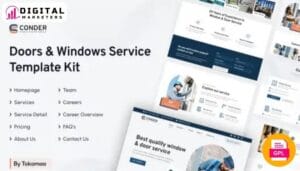 Conder - Doors & Windows Service Elementor Template Kit [GPL]