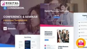 Consession - Conference & Seminar Elementor Template Kit [GPL]