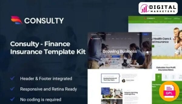 Consulty - Finance Consulting Elementor Template Kit [GPL]
