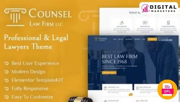 Counsel - Law Firm Elementor Template Kit [GPL]