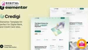 Credigi - Digital Bank & Credit Card Elementor Template Kit [GPL]