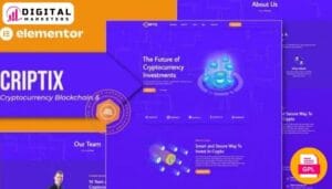 Criptix Cryptocurrency Blockchain & Bitcoin Elementor Template Kit [GPL]