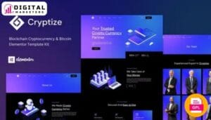 Cryptize Blockchain Cryptocurrency & Bitcoin Elementor Template Kit [GPL]