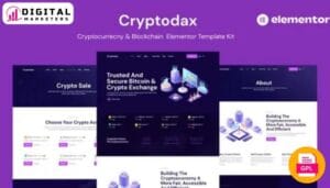 Cryptodax - Cryptocurrency & Blockchain Elementor Template Kit [GPL]