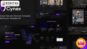 Cynex - Cyber Security Services Company Elementor Template Kit [GPL]