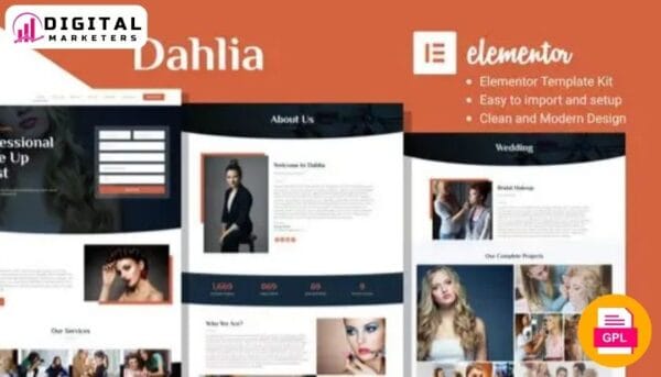 Dahlia - Beauty Business Elementor Template Kit [GPL]