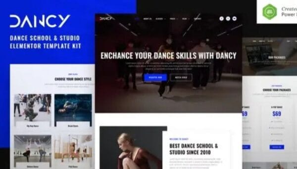 Dancy - Dance School & Studio Elementor Template Kit [GPL]