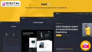 Danish - Personal Portfolio & Resume Elementor Template Kit [GPL]