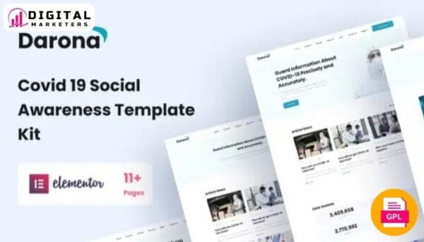Darona - COVID-19 Social Awareness Elementor Template Kit [GPL]