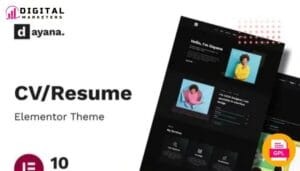 Dayana - Resume Elementor Pro Template Kit [GPL]