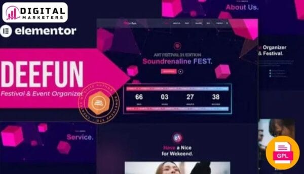 Deefun - Festival & Event Organizer Elementor Template Kit [GPL]