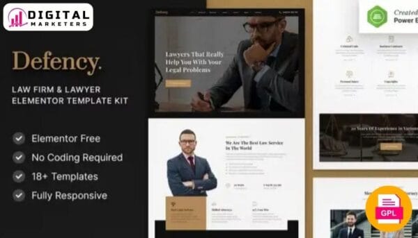Defency - Law Firm & Lawyer Elementor Template Kit [GPL]