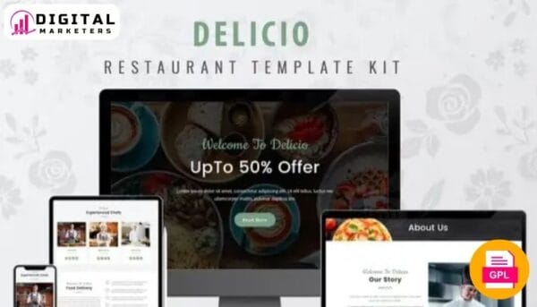Delicio - Restaurant WordPress Template Kit [GPL]