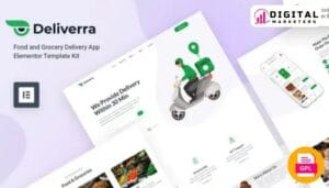 Deliverra - Food & Grocery Delivery App Elementor Template Kit [GPL]