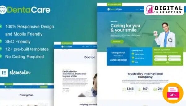 Dentacare - Dentist & Medical Elementor Template Kit [GPL]