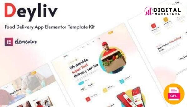 Deyliv - Food Delivery App Elementor Template Kit [GPL]