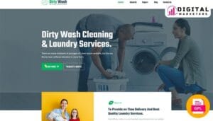 DirtyWash - Dry Cleaning & Laundry Service Elementor Template Kit [GPL]