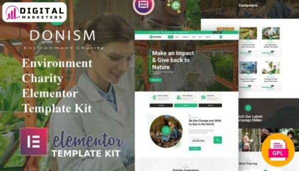 Donism - Environment & Charity Elementor Template Kit [GPL]