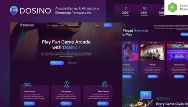 Dosino - Arcade Games & Attractions Elementor Template Kit [GPL]