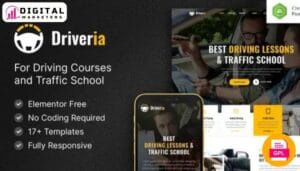 Driveria - Driving Course & Traffic School Elementor Template Kit [GPL]