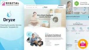 Dryze - Dry Cleaning & Laundry Service Elementor Template Kit [GPL]