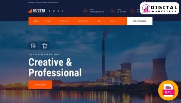 Dustri Factory Industrial Elementor Template Kit - Build Your Industrial Website [GPL]