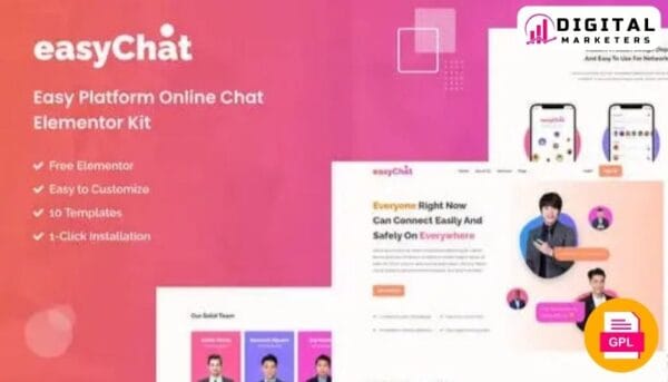 EasyChat Online App Startup Elementor Kit [GPL]