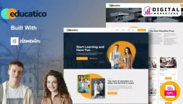 Educatico Education School Online Courses Elementor Kit [GPL]