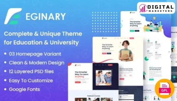 EGINARY Online Education Elementor Template Kit [GPL]