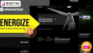 Energize Solar Renewable Energy Elementor Template Kit [GPL]