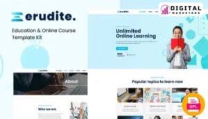 Erudite Education Online Course Elementor Template Kit [GPL]