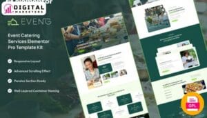 Eveng Event Catering Services Elementor Pro Template Kit [GPL]