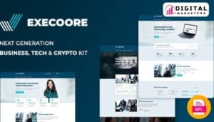 Execoore Tech Fintech Crypto Elementor Template Kit [GPL]