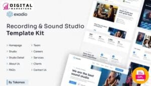 Exodio Recording Sound Studio Elementor Template Kit [GPL]