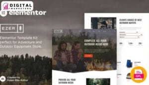 Ezer Outdoor Adventure Equipment Store Elementor Template Kit [GPL]