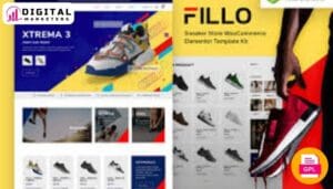 Fillo Shoes Sneakers Store WooCommerce Elementor Template Kit | Footwear [GPL]