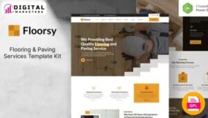 Floorsy Flooring Paving Services Elementor Template Kit | Flooring Co. [GPL]
