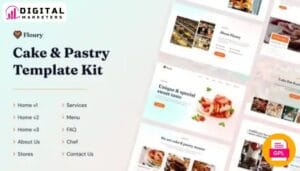 Floury Cake Pastry Elementor Template Kit | Bakery & Confectionery [GPL]